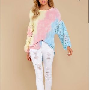 Summer State Of Mind Blue Multi Tie Dye Top